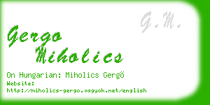 gergo miholics business card